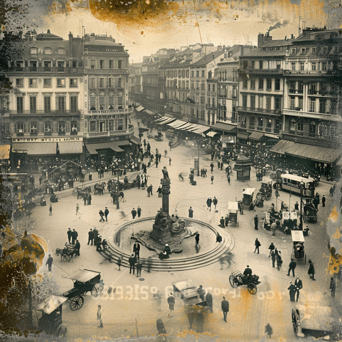 A Glimpse into a Bustling Past: City Square in the Early 1900s