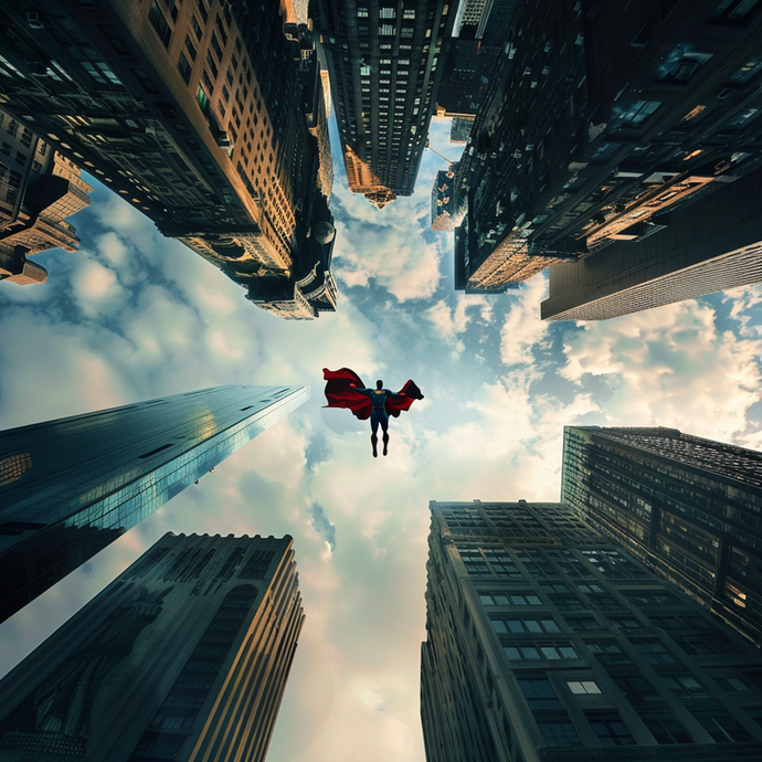 Hope Takes Flight: Superman Soars Above the City