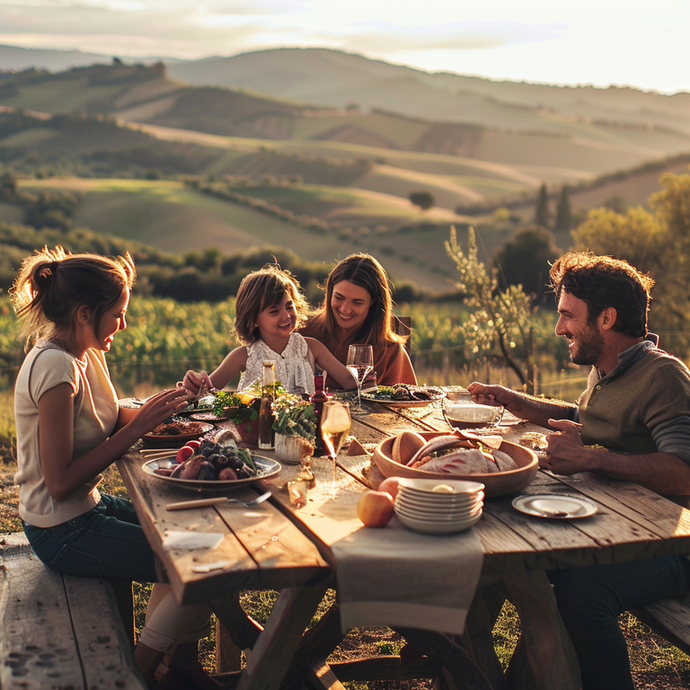 Golden Hour Family Feast with a View