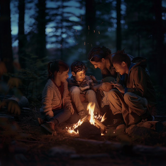 Campfire Glow: Cozy Nights and Laughter in the Woods