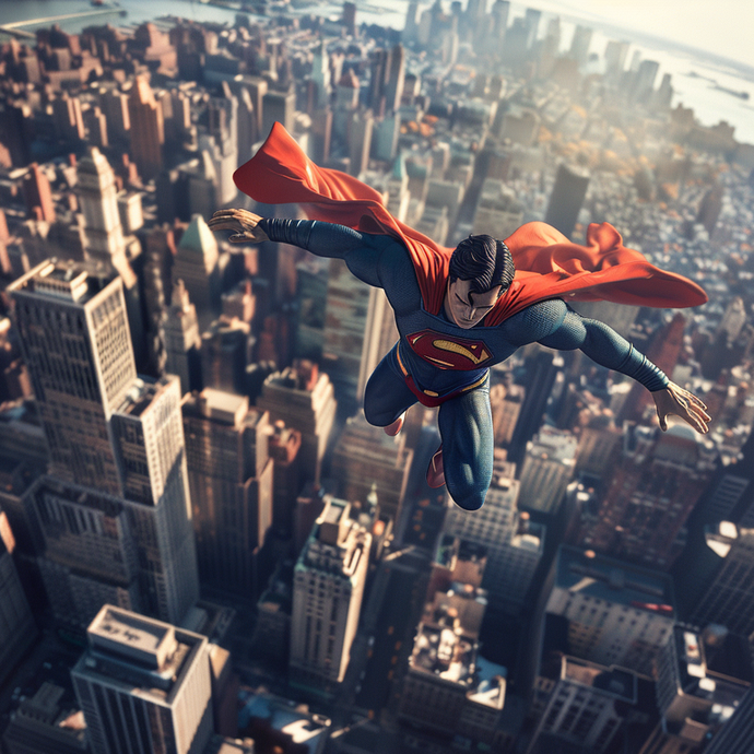 Superman Soars Above the City in a Moment of Hope