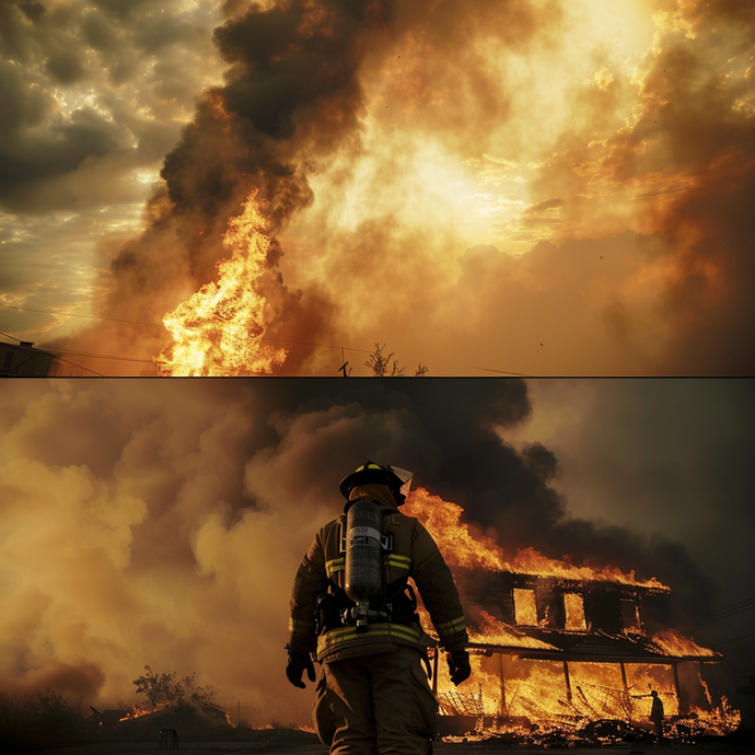 Firefighter Bravely Faces Inferno