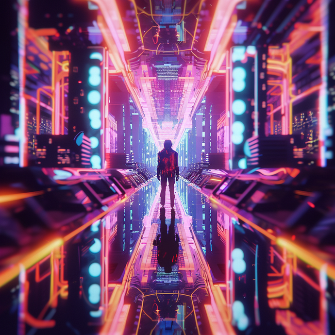 Lost in Neon: A Cyberpunk Silhouette