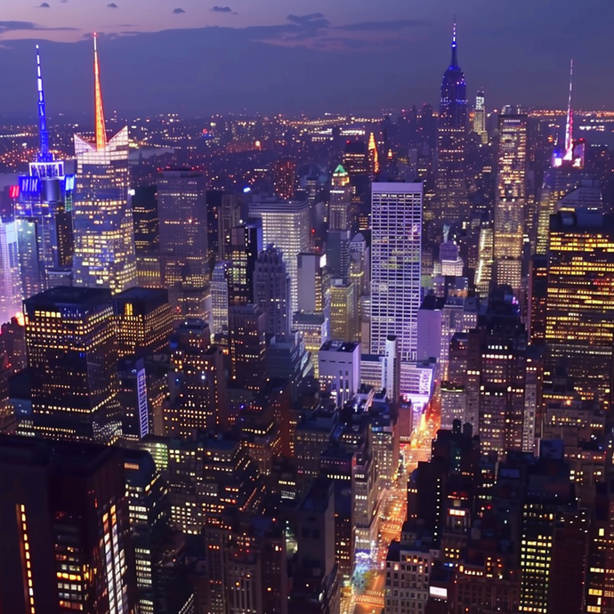 City of Lights: A Nighttime Symphony of Skyscrapers