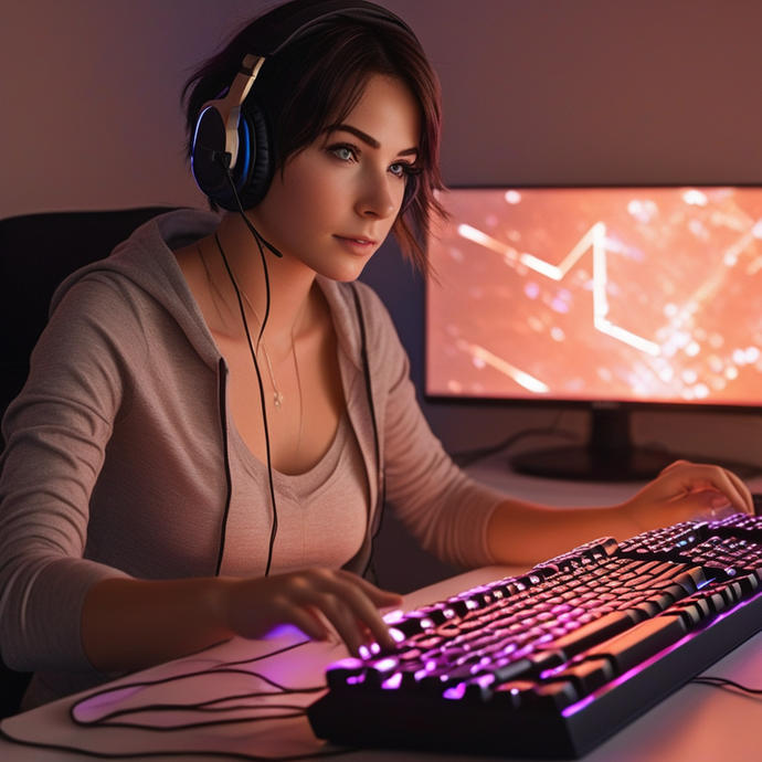 In the Zone: A Gamer’s Focus Under Warm Light