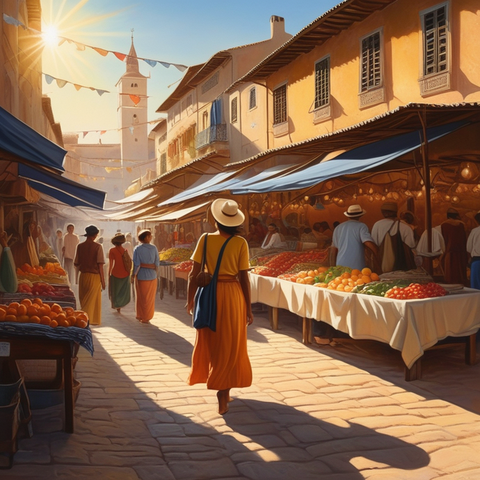 Sun-Drenched Mediterranean Market: A Feast for the Senses