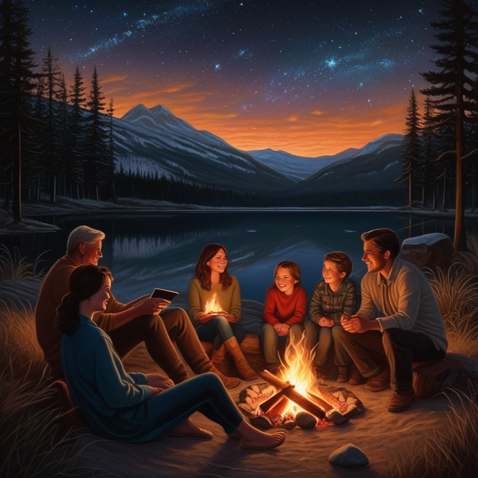 Campfire Magic Under a Starry Sky