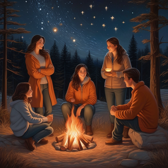 Campfire Nights: Warmth and Nostalgia Under a Starry Sky