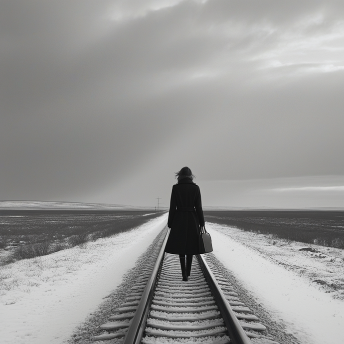 A Solitary Figure Vanishes into the Winter’s Embrace