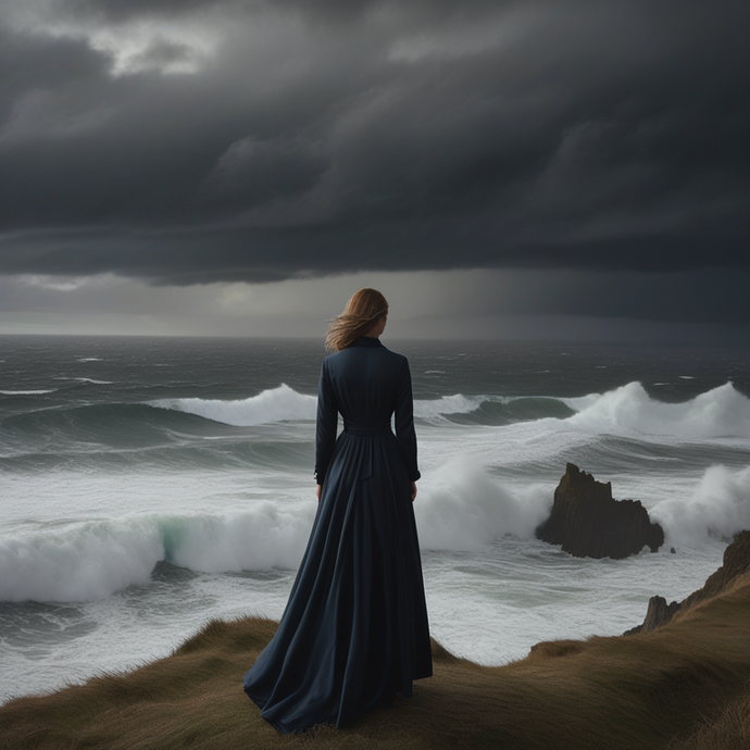 A Solitary Figure Against the Storm