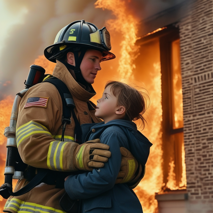 Heroic Firefighter Saves Young Girl from Blazing Inferno