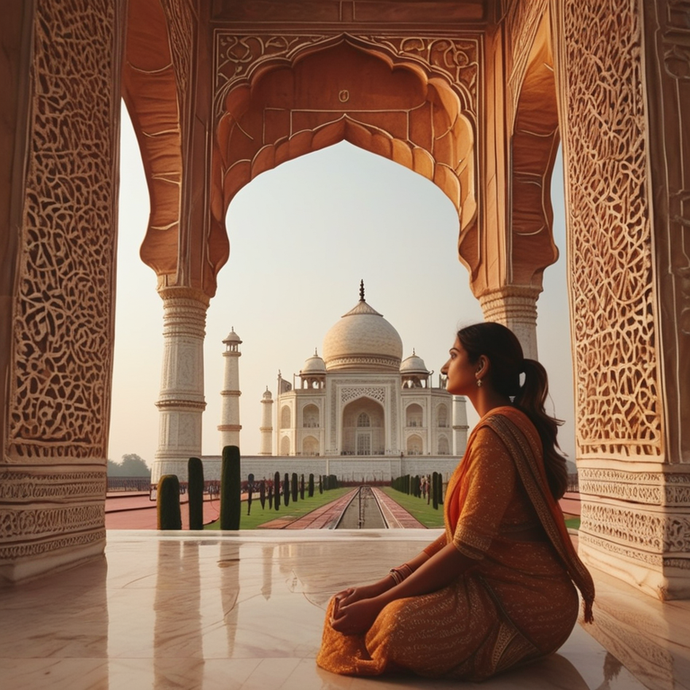 Contemplating Majesty: A Moment of Peace at the Taj Mahal