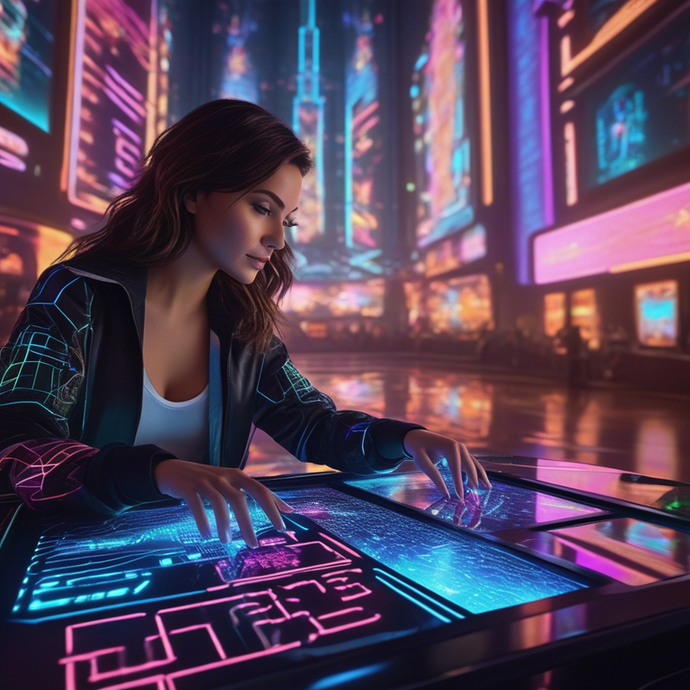 Cyberpunk Dreams: A Woman Navigates the Digital Frontier