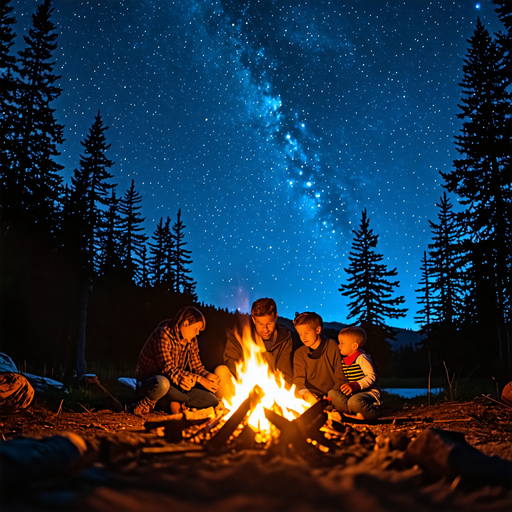 Campfire Magic Under a Starry Sky