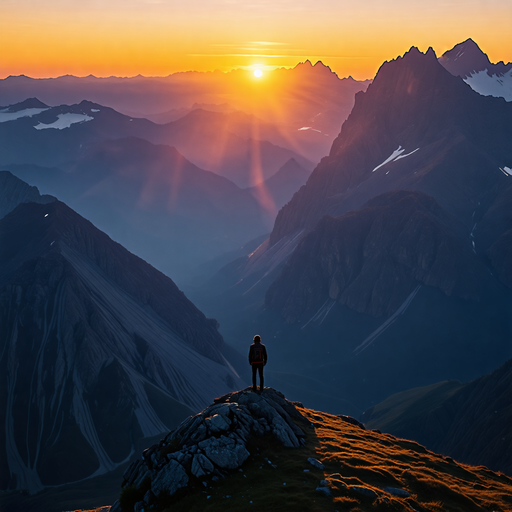 Solitude and Majesty: A Sunrise Awakening on the Mountaintop