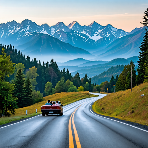 Serene Mountain Drive at Sunset