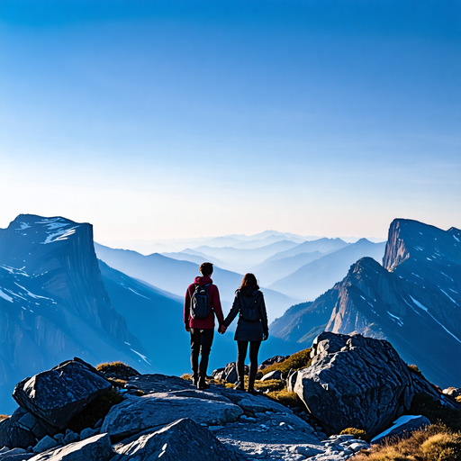 Two Souls, One Mountaintop: A Moment of Serene Adventure