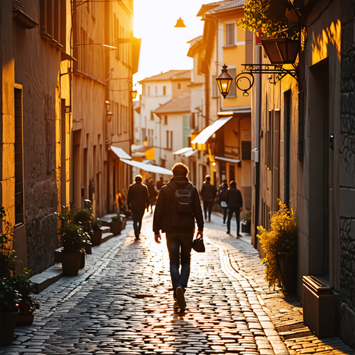 Golden Hour Romance in a European City