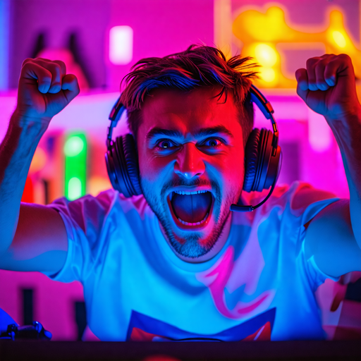 Neon Lights and Pure Excitement: This Guy’s Living His Best Life