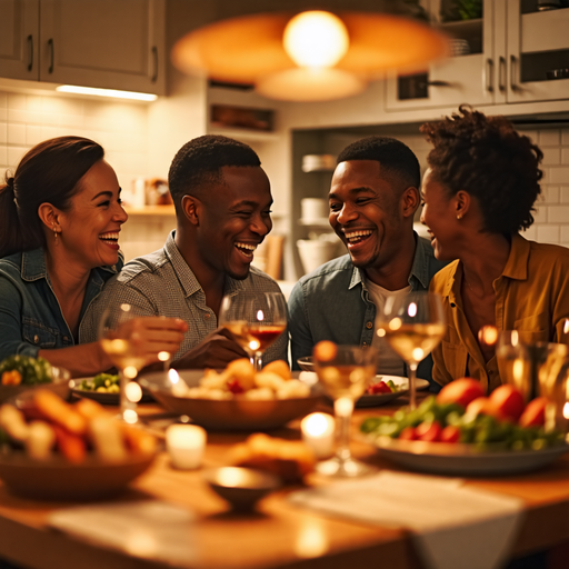 Candlelit Dinner with Friends: A Night of Laughter and Warmth