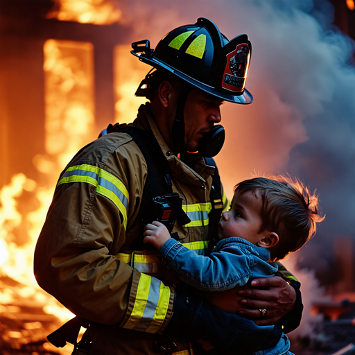 Heroism Amidst Flames: Firefighter Saves Boy from Burning Building