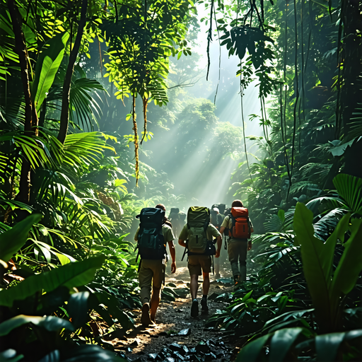 Mystery and Adventure Await in the Sunlit Jungle Path