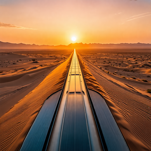 Journey Through the Desert: A Sunset Train Ride