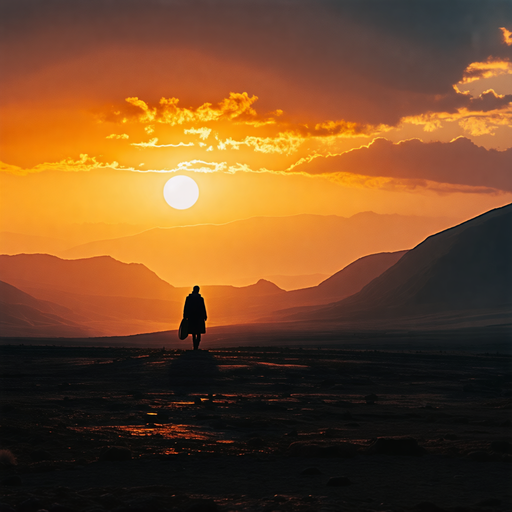 Silhouettes of Hope in the Desert Sunset