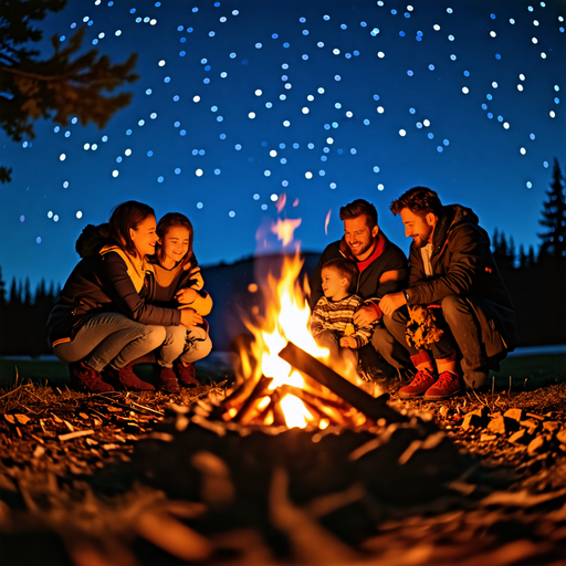 Starry Night Campfire Gathering: A Warm and Wonderous Experience