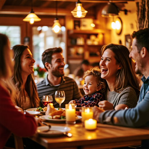 Friends Share Laughter and Warmth Over a Delightful Meal