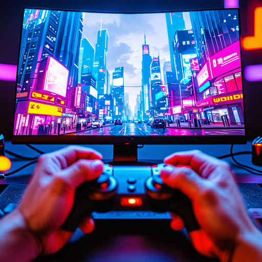 Immerse in the Vibrant Future: Gaming in a Neon Metropolis