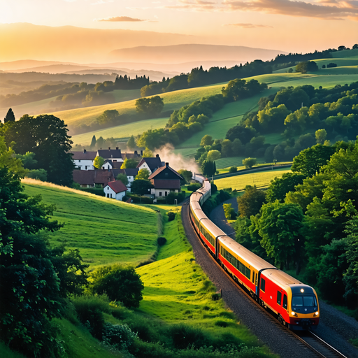 Journey Through Golden Hours: A Scenic Train Ride