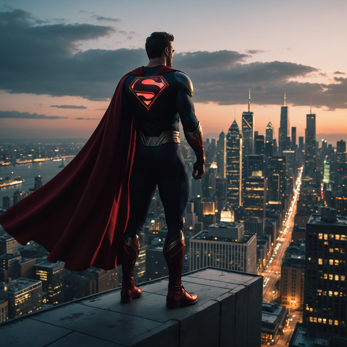 Superman Silhouetted Against a Hopeful Dusk