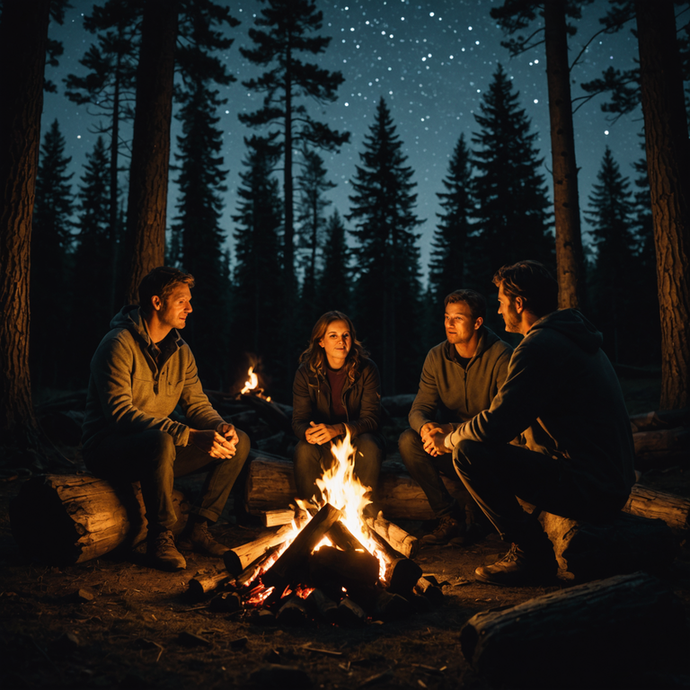 Campfire Tales Under a Starry Sky