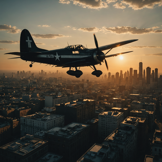 Sunset Flight: A Nostalgic Journey Above the City