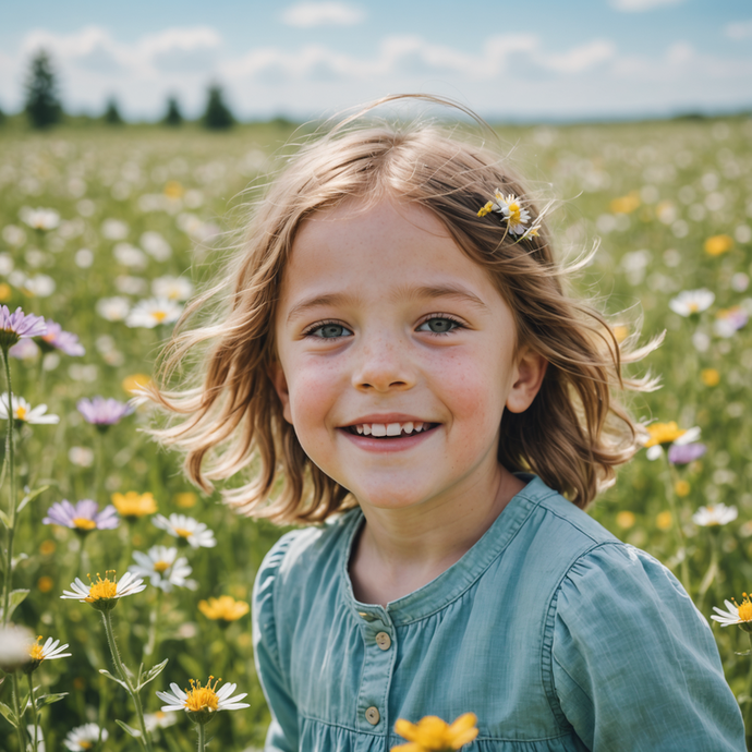 Sun-Kissed Smiles and Wildflowers: A Moment of Pure Joy