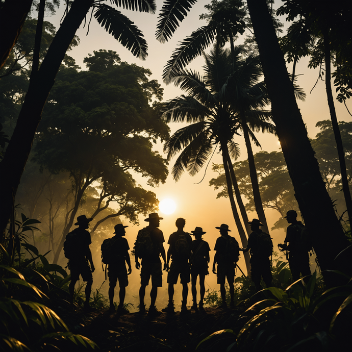 Silhouettes of Adventure: A Sunset in the Jungle