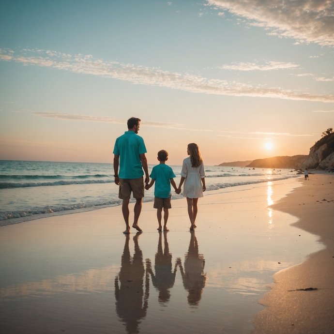 Sunset Stroll: A Family’s Moment of Joy