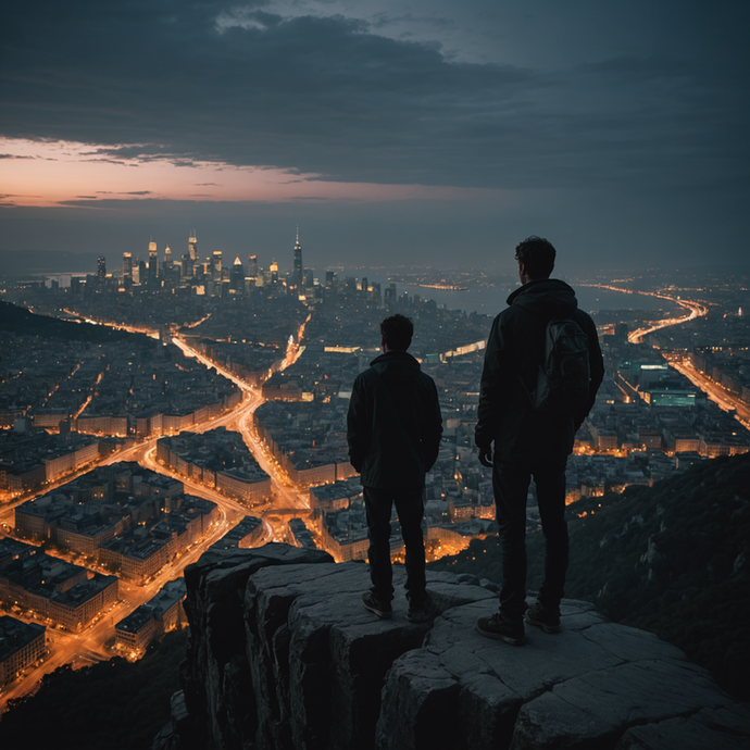 Silhouettes of Mystery: A Cityscape at Dusk