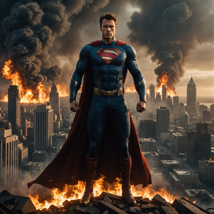 Hope Rises from the Ashes: Superman Stands Tall in a Burning City