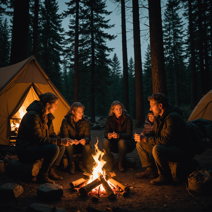 Campfire Cozy: A Family’s Night Under the Stars