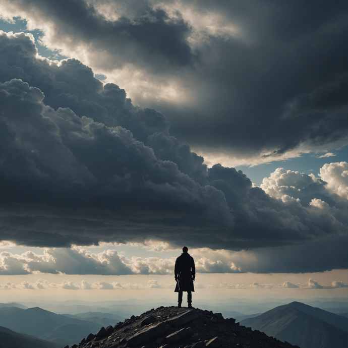 A Solitary Figure Against the Storm