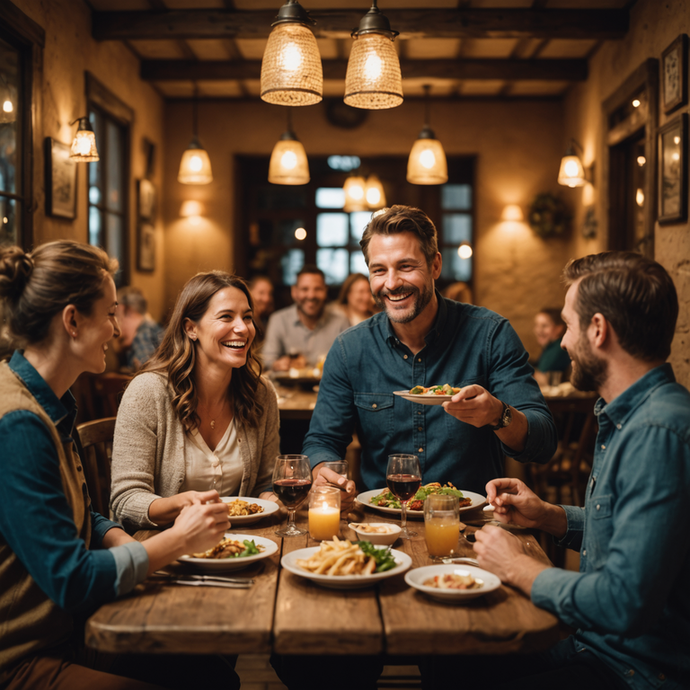 Warmth and Laughter Fill the Rustic Table