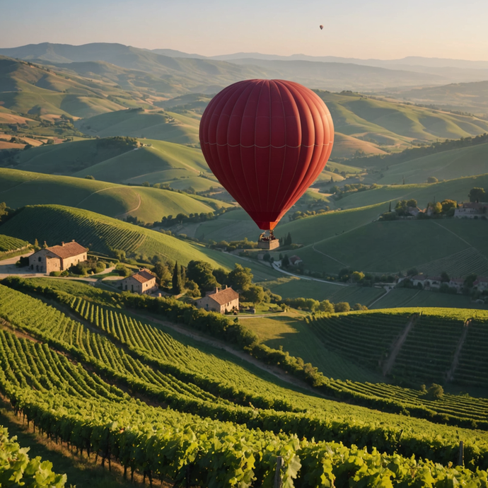 Soaring Serenity: A Hot Air Balloon Ride Over Tranquil Landscapes