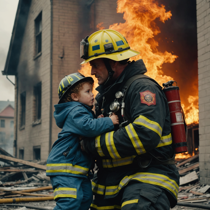 Heroic Rescue Amidst the Flames