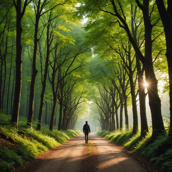 Sun-Dappled Path: A Moment of Tranquility