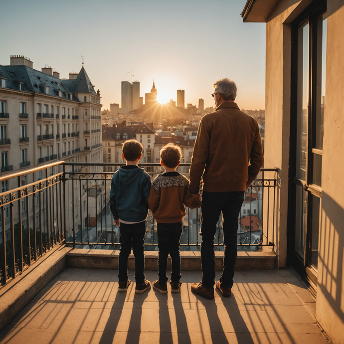 Silhouettes of Hope: A Sunset Moment of Connection