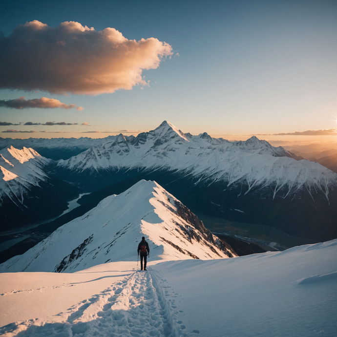 A Hiker’s Silhouette Against a Breathtaking Sunset