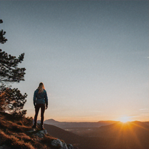 Silhouetted Against Hope: A Moment of Tranquility on the Mountaintop