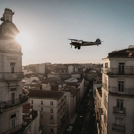 Nostalgic Flight Over a Concrete City